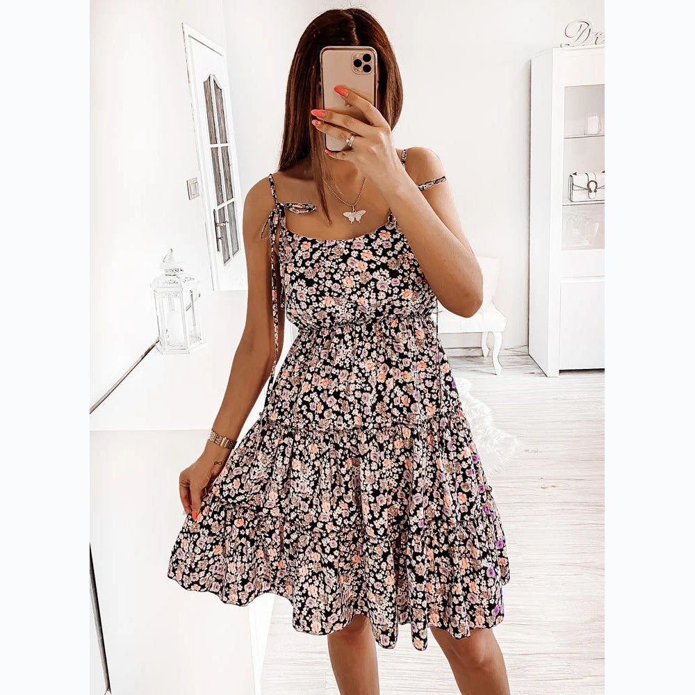 Damen Wonderland Kleid mit verspieltem Blumendruck und lässiger Passform Drune