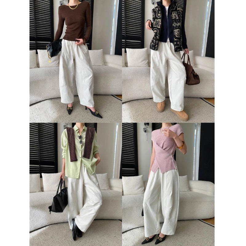 Damen Langarm-Top aus feinem Strick mit elegantem Rundhalsausschnitt Drune