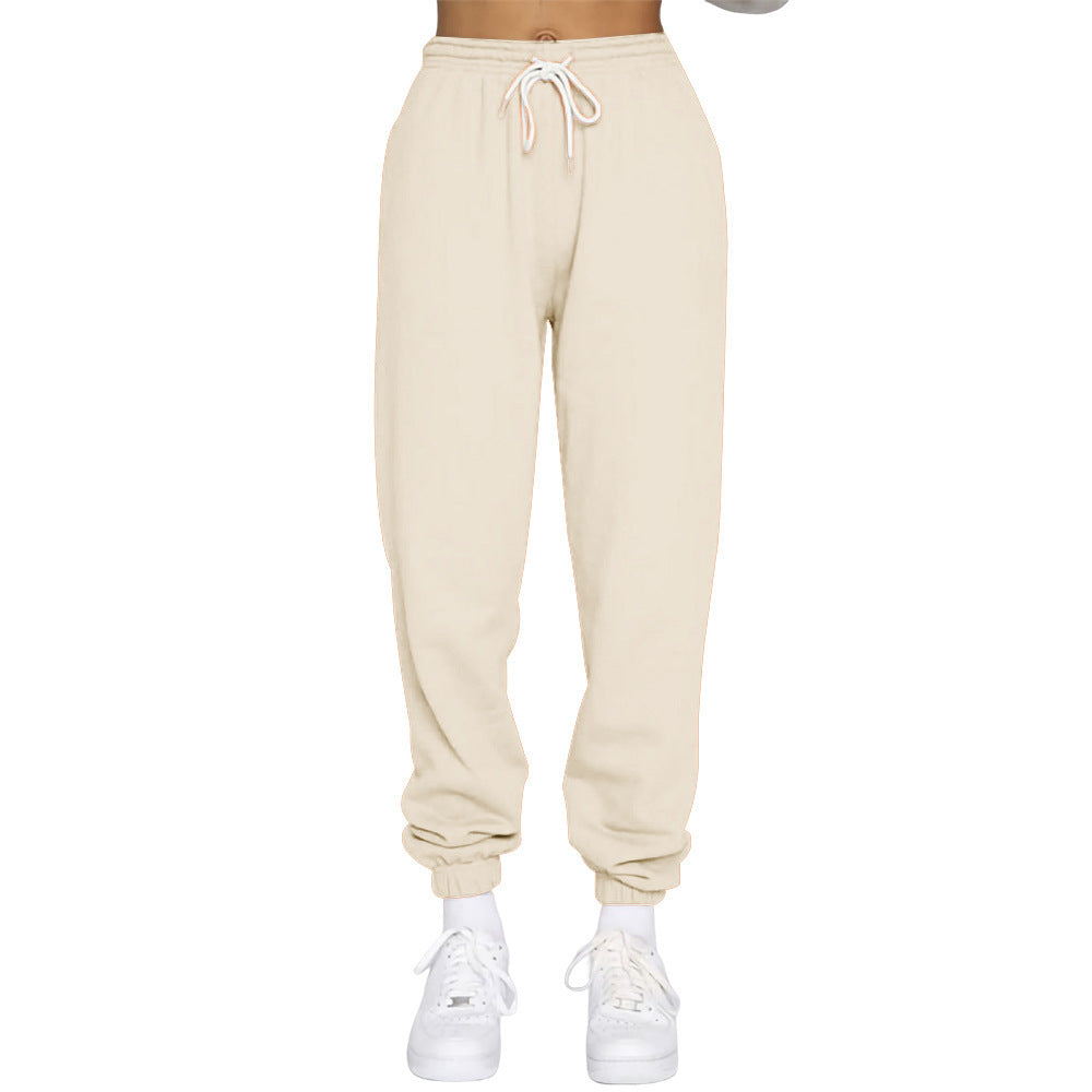 Damen nan taillierte Jogginghose mit hohem Bund Kordelzug und elastischen Knöchelbündchen Drune