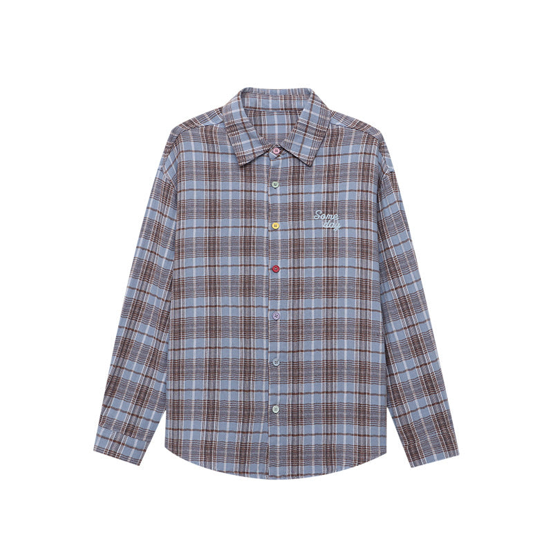 Damen kariertes Oversized-Hemd Drune