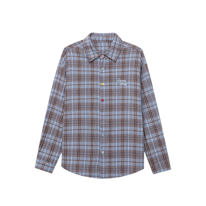 Damen kariertes Oversized-Hemd Drune