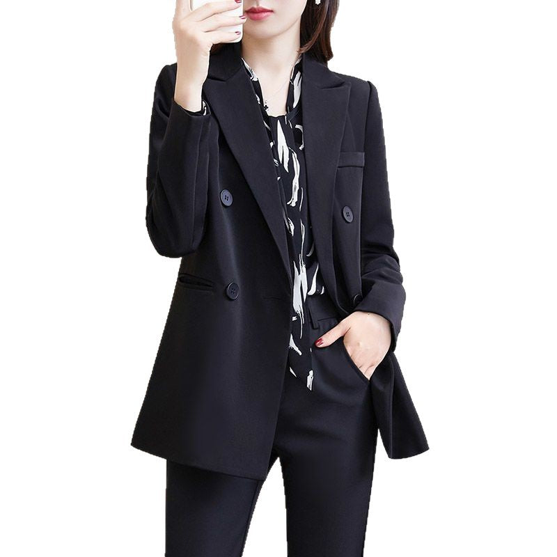 Damen Eleganter Doppelreiher Blazer Drune
