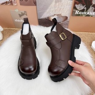 Damen Modische Stiefeletten mit Schnallen-Detail Drune