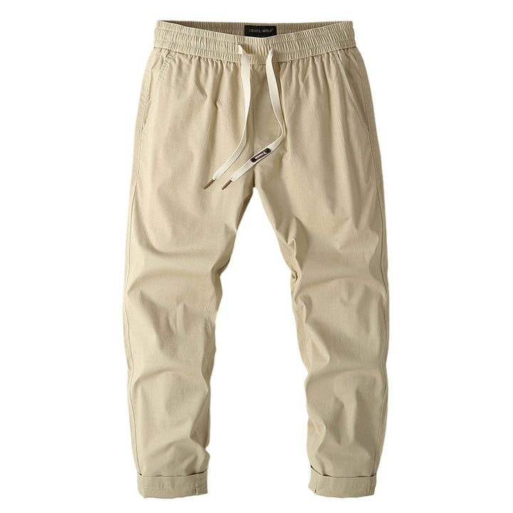 Herren Elastische Chino-Jogger mit tailliertem Tapered-Schnitt und aufgesetzter Gesäßtasche Drune