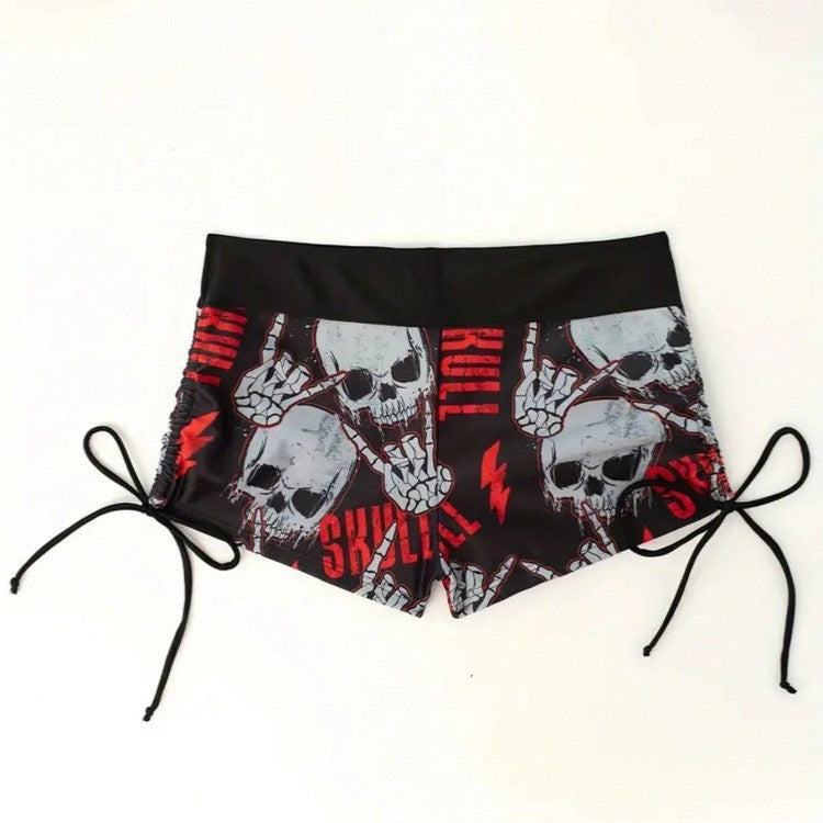 Damen Bikini-Set mit tiefem V-Ausschnitt und kontrastierenden Shorts Drune