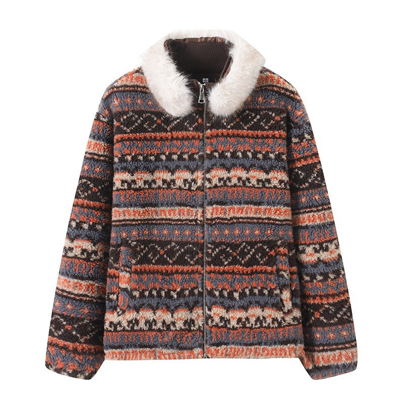 Damen modische Teddyjacke mit gefüttertem Kragen Drune