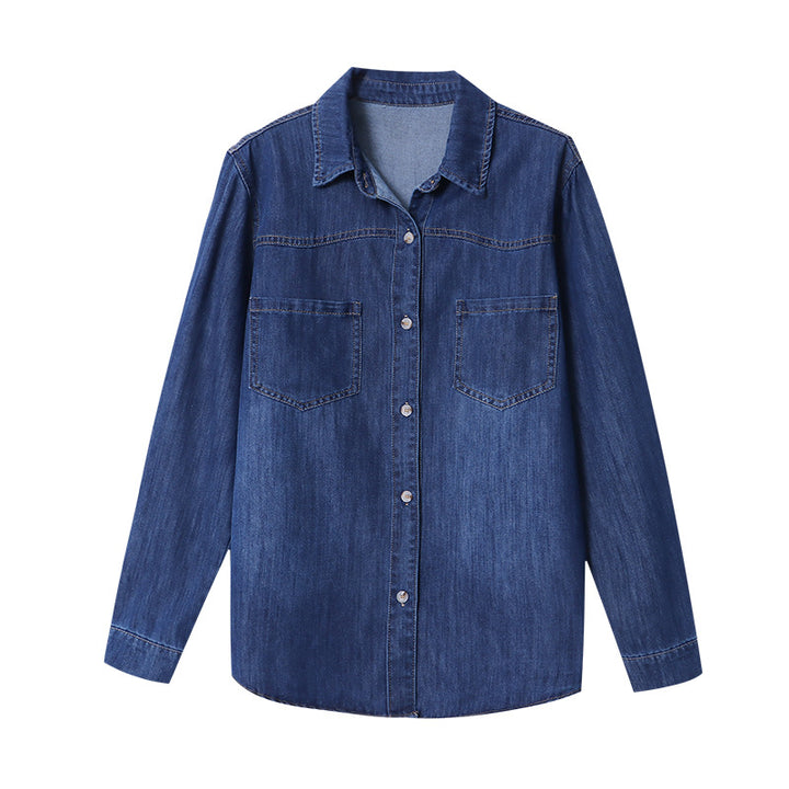 Damen Jeanshemd mit lässigem Schnitt und praktischen Brusttaschen Drune