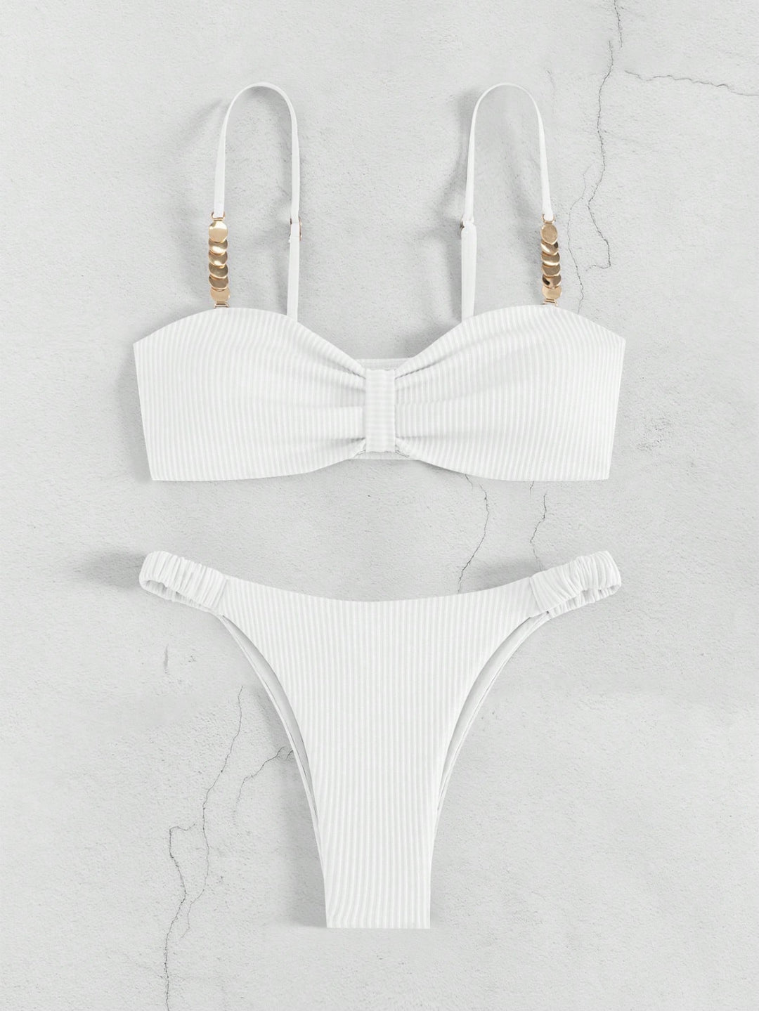 Damen Bustier-Bikini mit elegantem Schleifen-Design und modischen Akzenten Drune