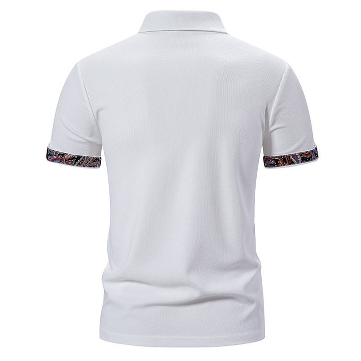 Herren Elegantes Kurzarm Poloshirt mit einzigartigem gemusterten Saum Drune