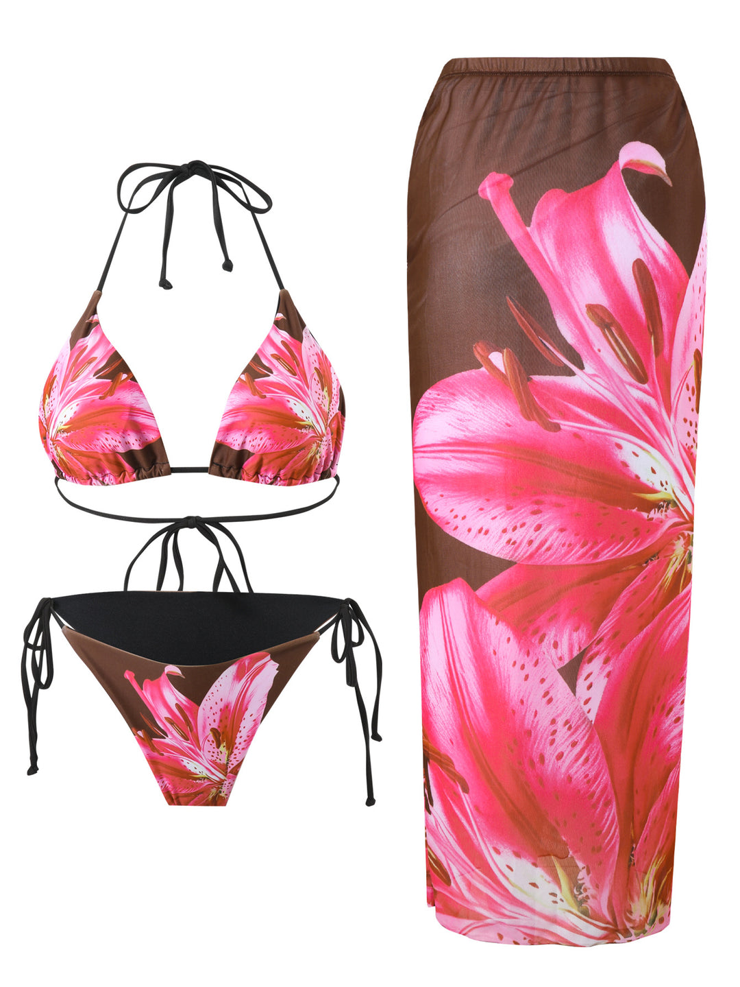 Damen Bikiniset mit elegantem Strandrock Drune