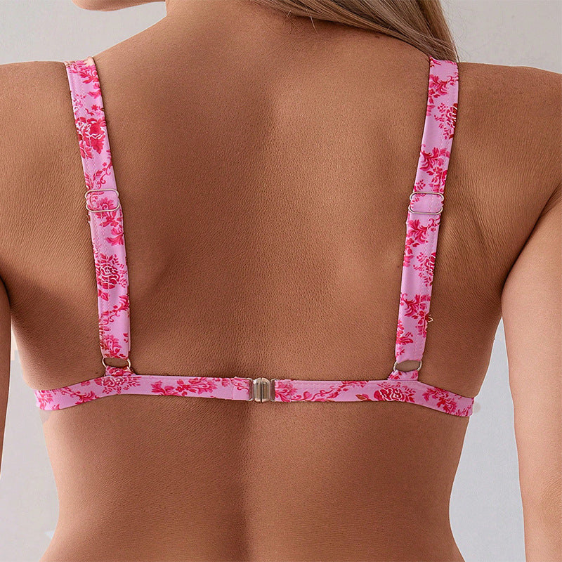 Damen Triangel-Bikini mit floralem Design und verstellbaren Trägern Drune 1778573065