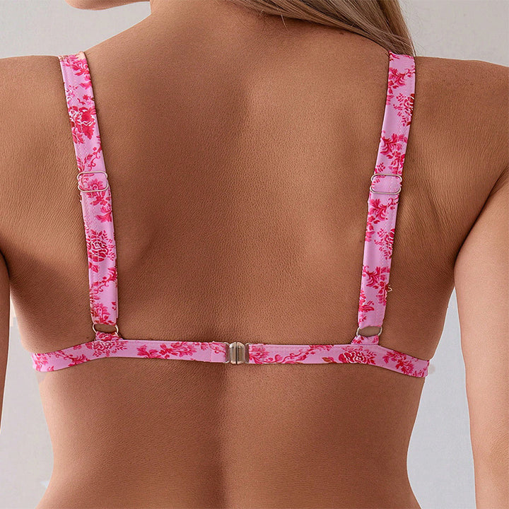 Damen Triangel-Bikini mit floralem Design und verstellbaren Trägern Drune 1778573065