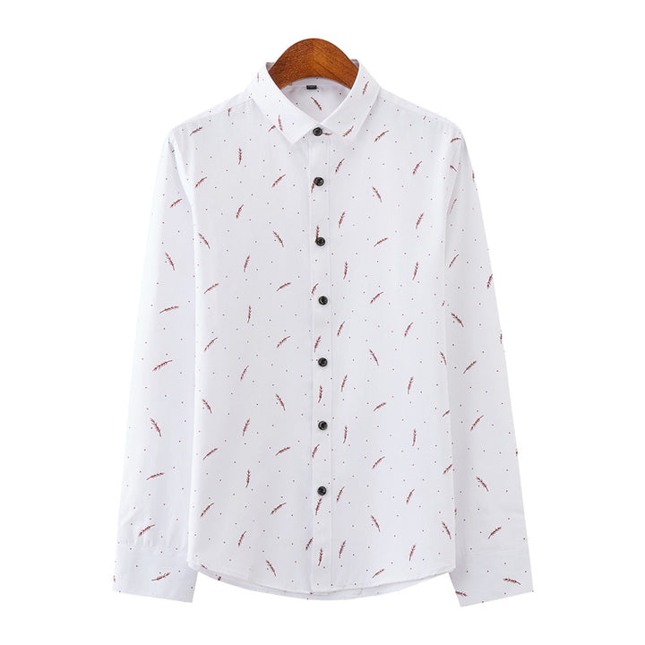 Herren nan Slim-Fit Business-Hemd mit feinem botanischem Print und Kentkragen Drune