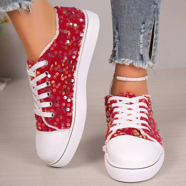 Damen Glitzernde Sneaker mit modischen Pailletten und lässigem Design Drune