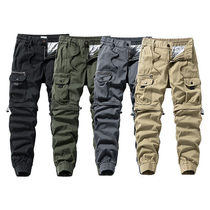 Herren Cargo-Jogginghose im Utility-Stil mit Elastikbund, Kordelzug und Multifachtaschen Drune