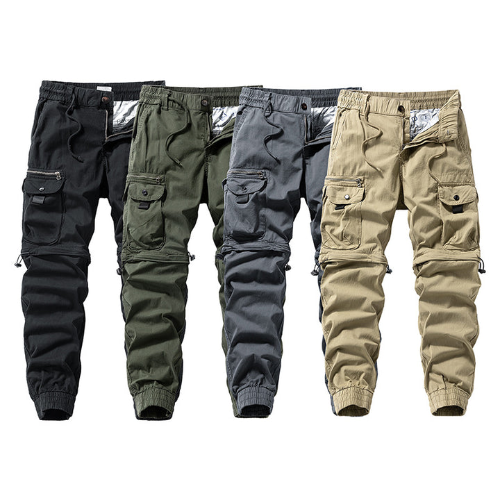Herren Cargo-Jogginghose im Utility-Stil mit Elastikbund, Kordelzug und Multifachtaschen Drune