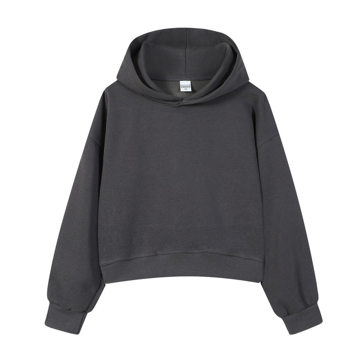 Damen modischer cropped Hoodie mit weitem Schnitt Drune