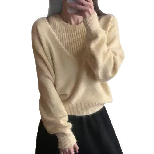 Damen lässiger Strickpullover Drune