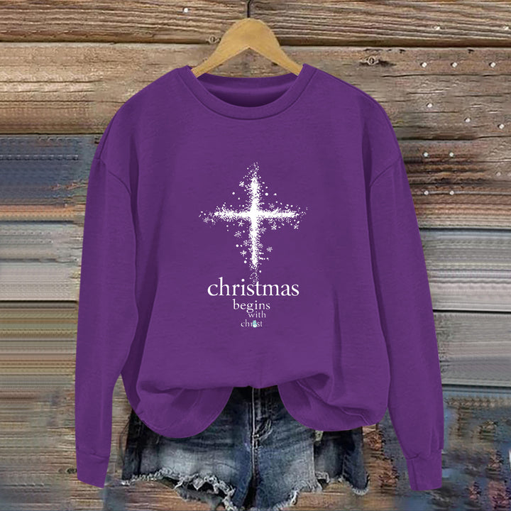 Damen Sweatshirt mit christlichem Motiv und weichem Innenfutter Drune