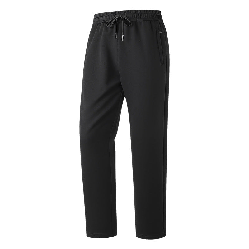 Herren Slim-Fit Freizeithose aus atmungsaktivem Funktionsfleece mit Kordelbund, Reißverschlusstaschen & Rippbündchen Drune