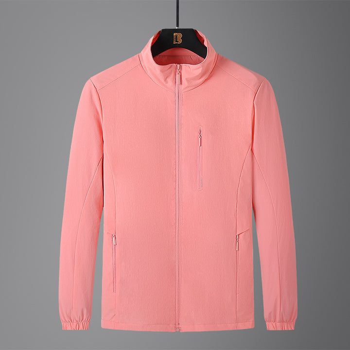 Herren Leichte Softshell-Jacke mit Stehkragen, wind- und wasserabweisender Oberfläche sowie Reißverschlusstaschen Drune
