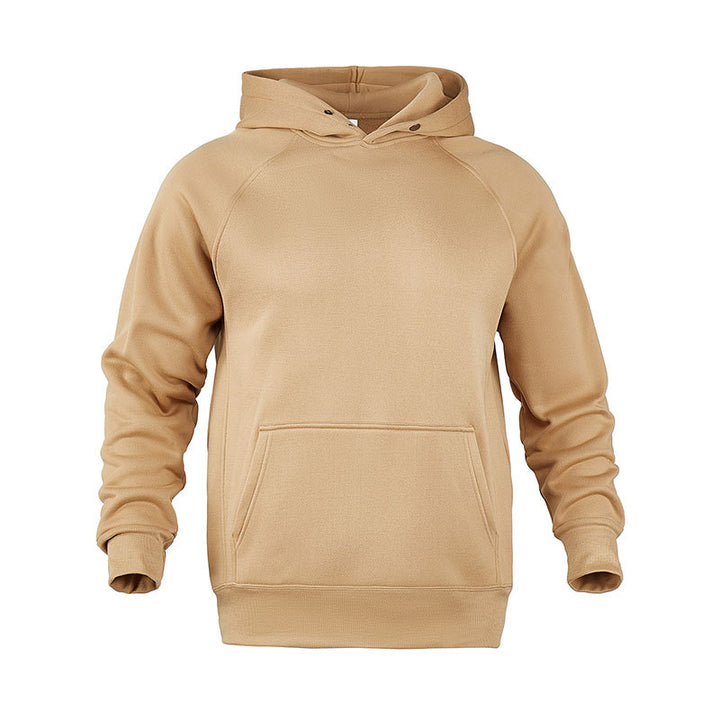 Herren nan Sweatstoff Kapuzenpullover mit Raglanärmeln, Kängurutasche und verstärktem Saum Drune