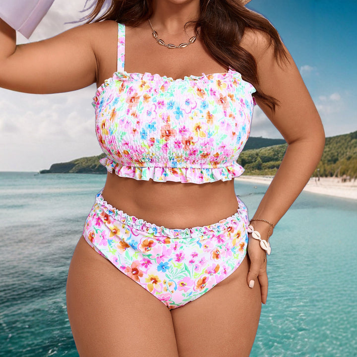 Damen Bikini-Set mit floralen Rüschendetails Drune
