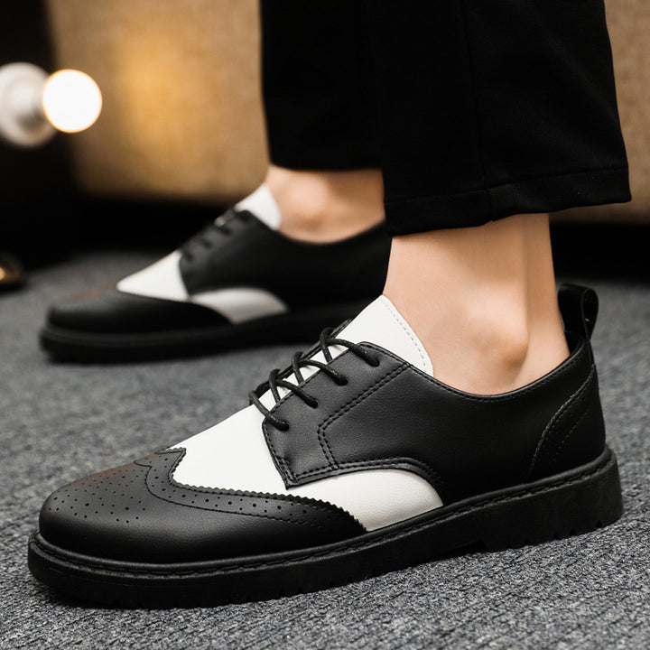 Herren Schnürschuhe mit klassischer Brogue-Zehenpartie und modischem Farbkontrast Drune