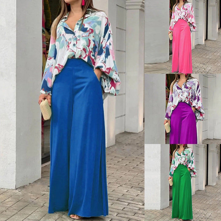 Damen Fließende Highwaist Palazzo‑Hose mit weitem Bein und elegantem Satinfall Drune
