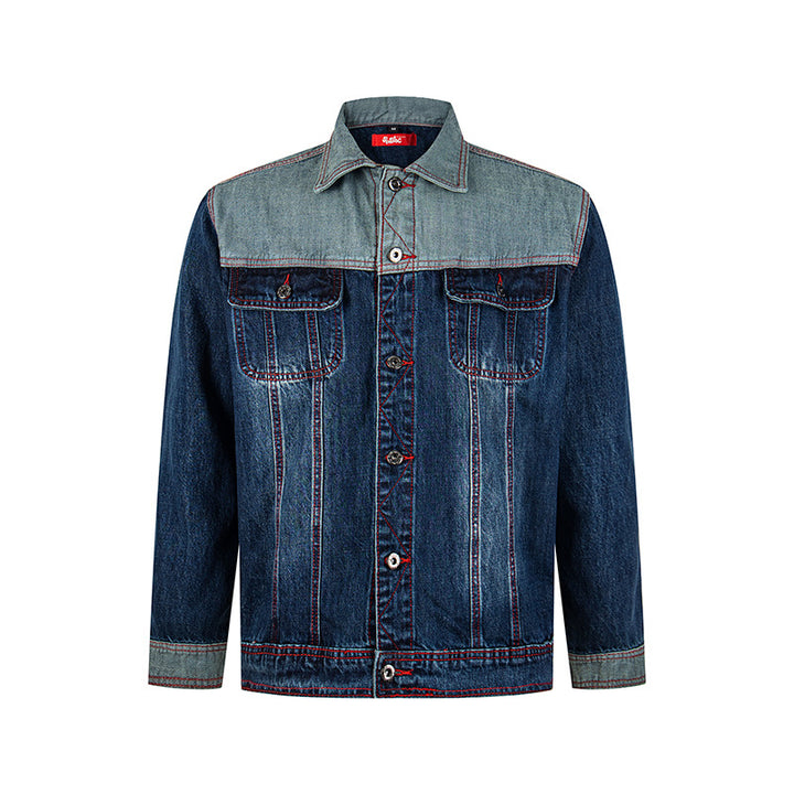 Herren Jeansjacke im Two-Tone-Look mit Kontrastnähten Drune