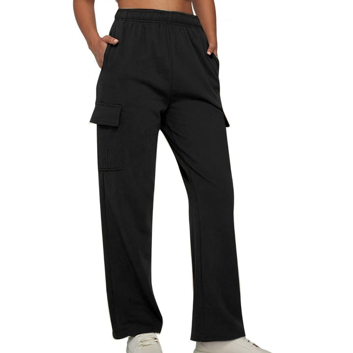 Damen nan relaxed-fit Cargo-Jogginghose mit geradem Bein, Elastikbund und aufgesetzten Klappentaschen Drune