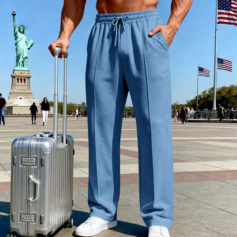 Herren nan weite Relax-Jogginghose mit Bügelfalte, elastischem Tunnelzugbund und seitlichen Eingrifftaschen Drune