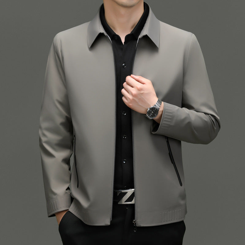 Herren Freizeitjacke mit modischem Stehkragen und funktionalen Reißverschlusstaschen Drune