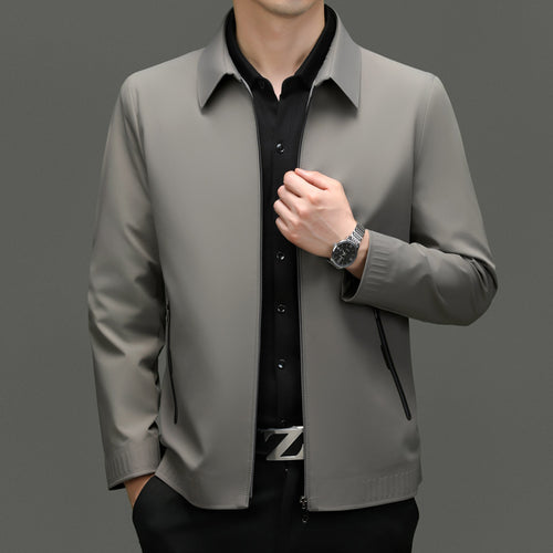 Herren Freizeitjacke mit modischem Stehkragen und funktionalen Reißverschlusstaschen Drune