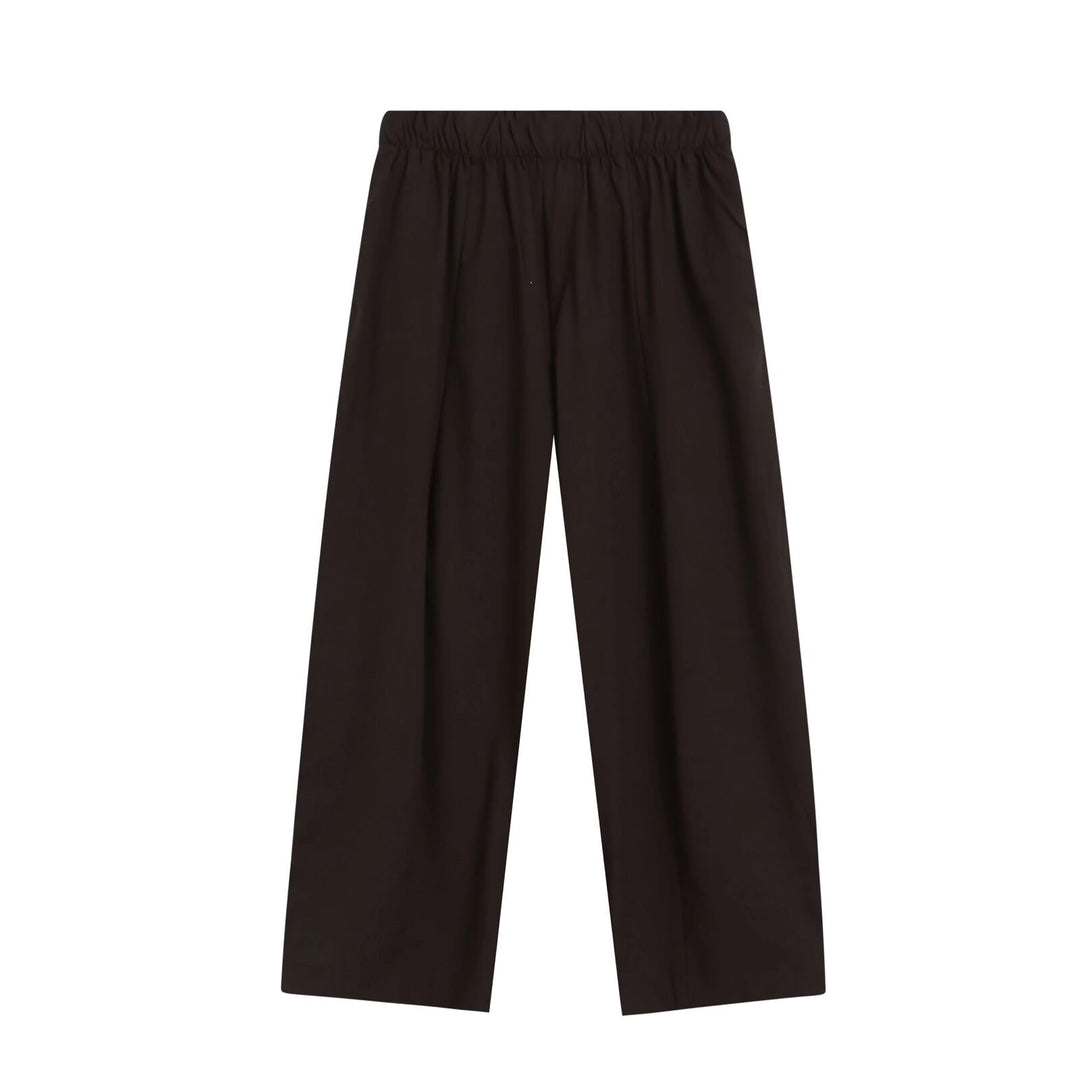 Damen Weite Culotte-Hose mit elastischem Bund und geradem Saum Drune