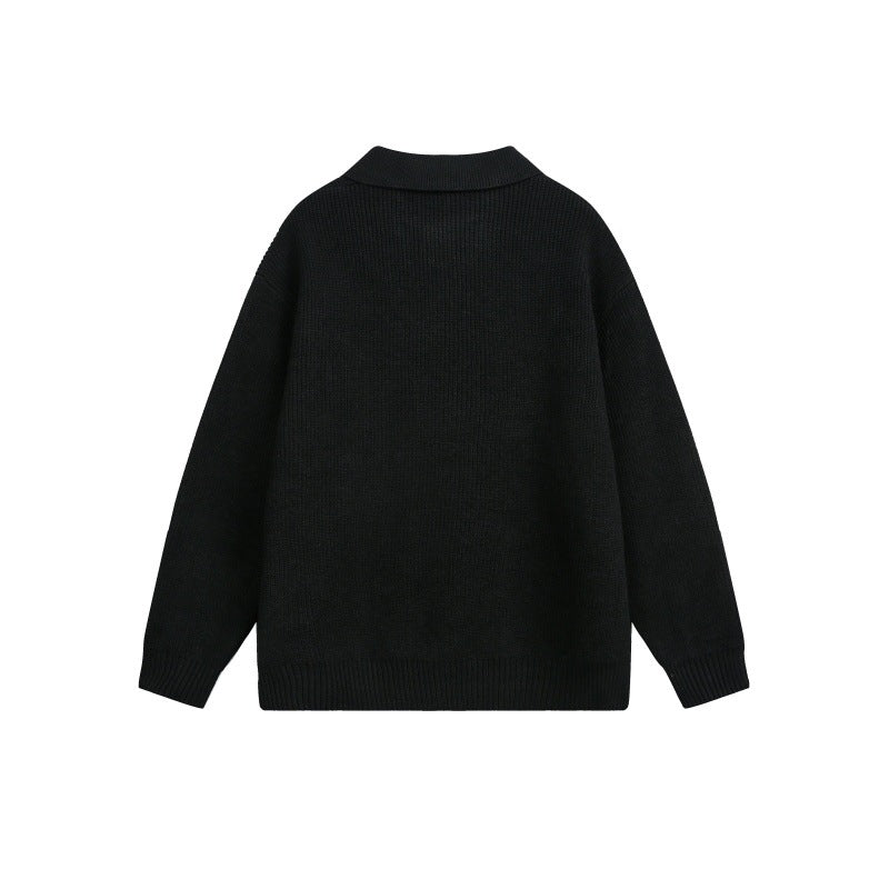 Damen Grobstrick-Polo mit Kentkragen und Oversize-Silhouette Drune