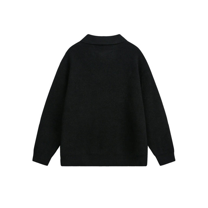 Damen Grobstrick-Polo mit Kentkragen und Oversize-Silhouette Drune