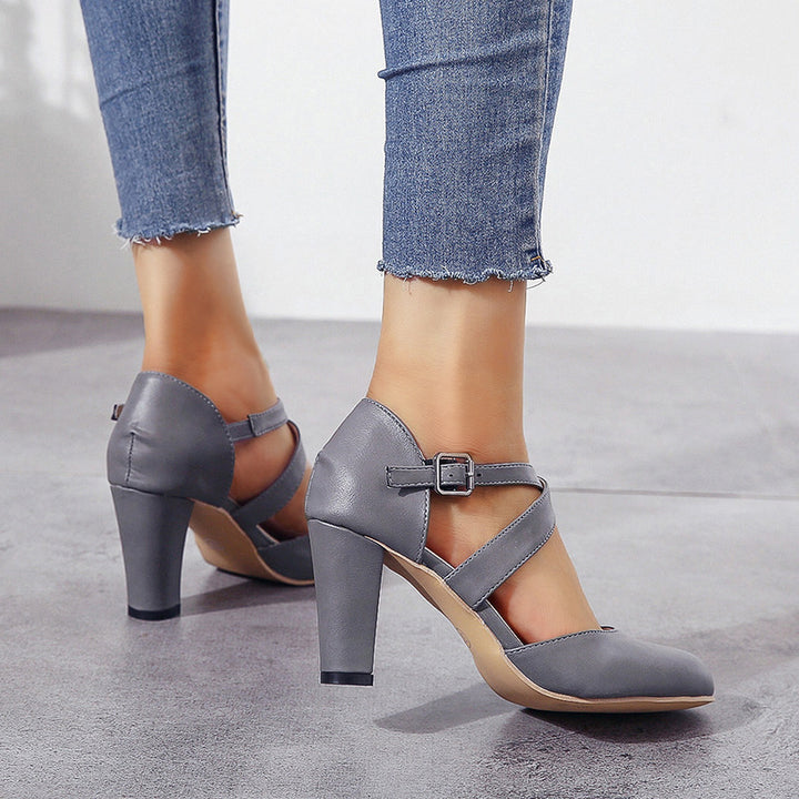 Damen Elegante High Heels mit modischem Riemchen-Design Drune