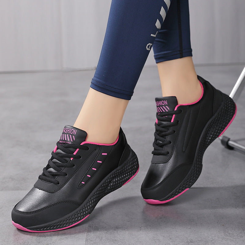 Damen nan elegante Plateau-Sneaker aus Kunstleder mit wabenstrukturierter Dämpfungssohle und ergonomischem Komfortfußbett Drune