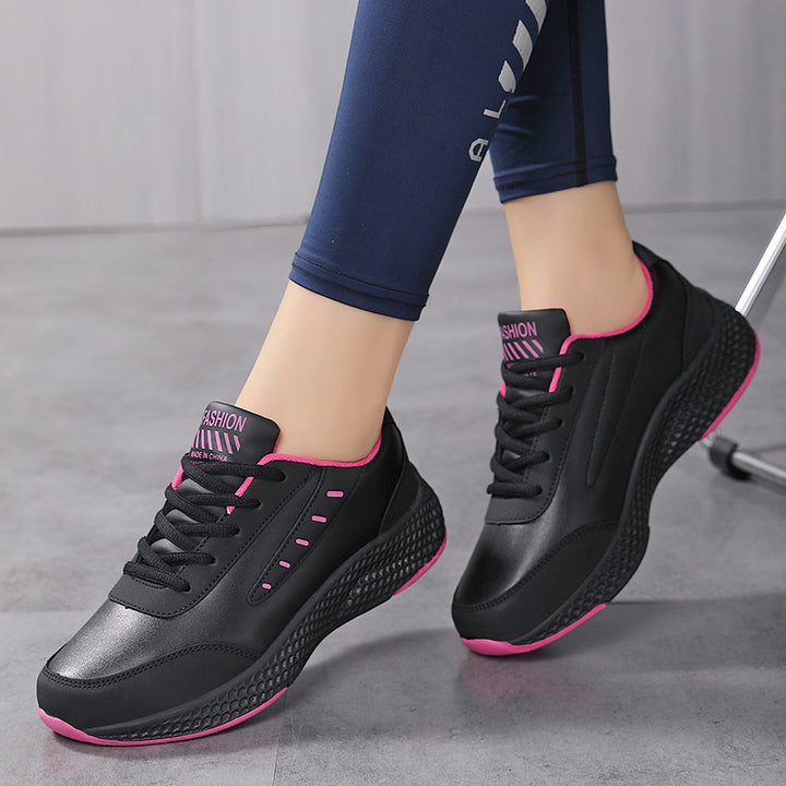 Damen nan elegante Plateau-Sneaker aus Kunstleder mit wabenstrukturierter Dämpfungssohle und ergonomischem Komfortfußbett Drune