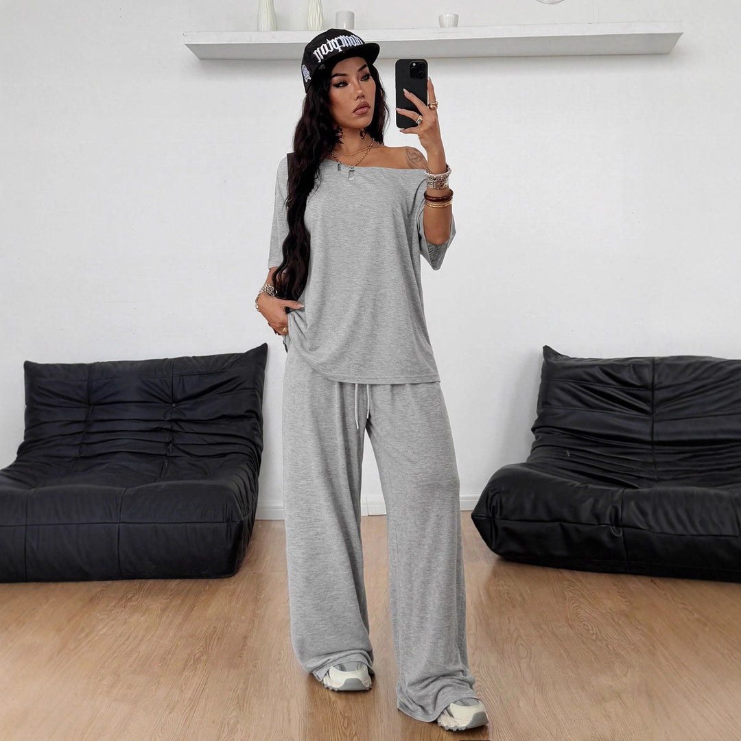 Damen lässiges Oberteil und Jogginghose Set Drune
