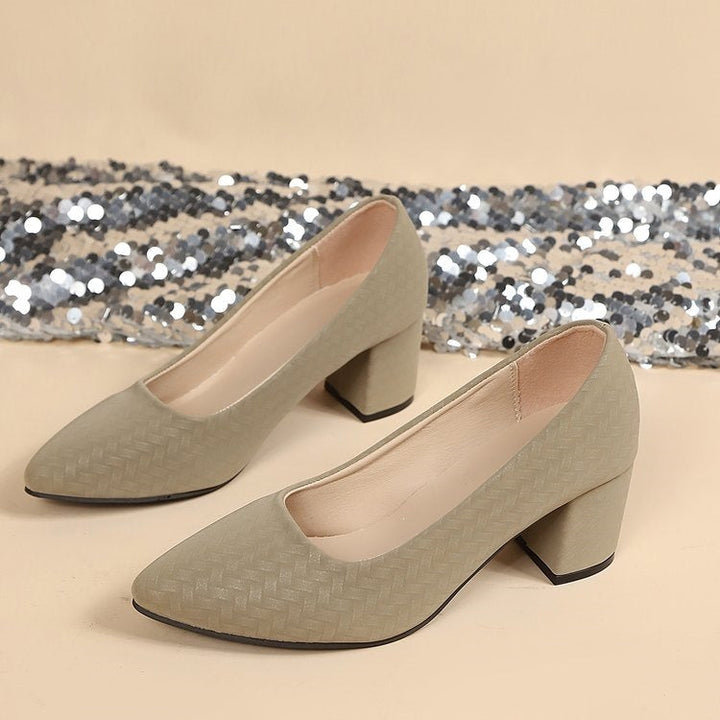 Damen Elegante Absatzschuhe mit tastbarem Zopfdesign Drune