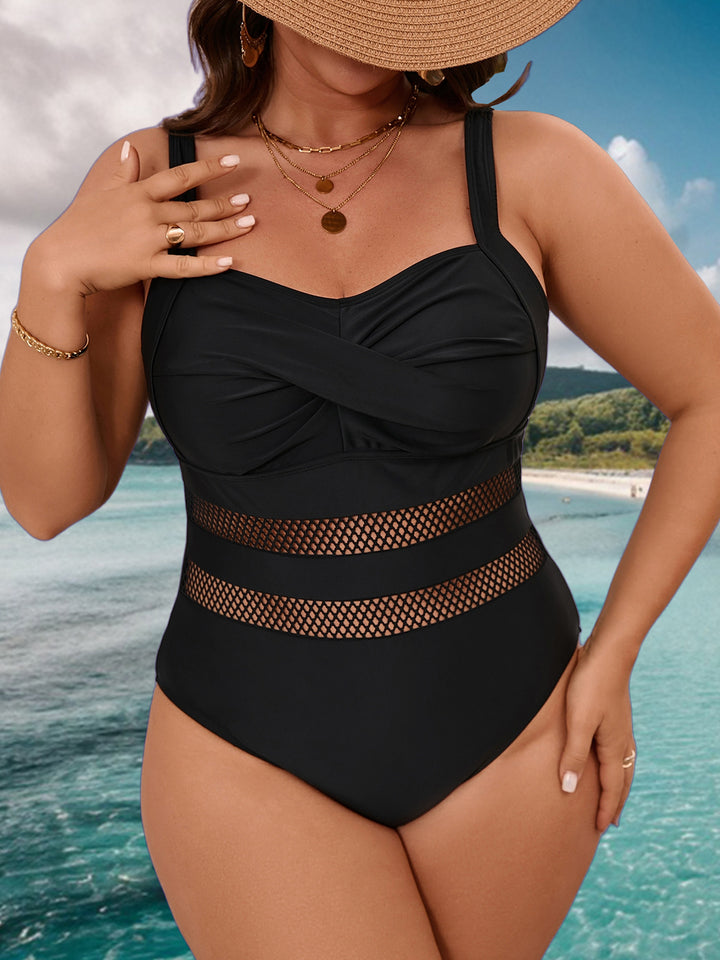 Damen Badeanzug mit modernem Mesh-Einsatz Drune