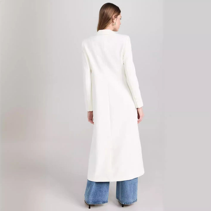 Damen Longline-Mantelblazer mit offenem Frontschlitz und schmaler Silhouette Drune