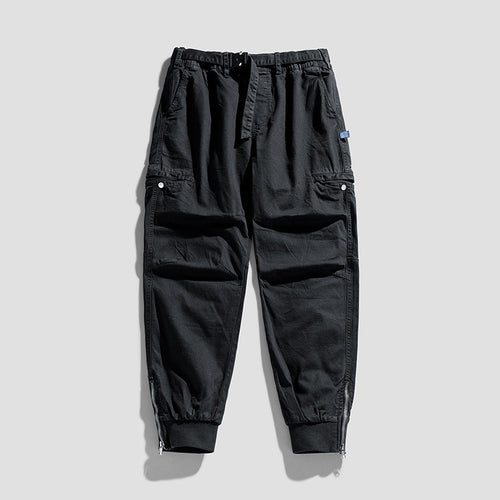 Herren Utility‑Cargo‑Jogginghose mit elastischem Bund, Gürtelschlaufe und Beinreißverschluss Drune