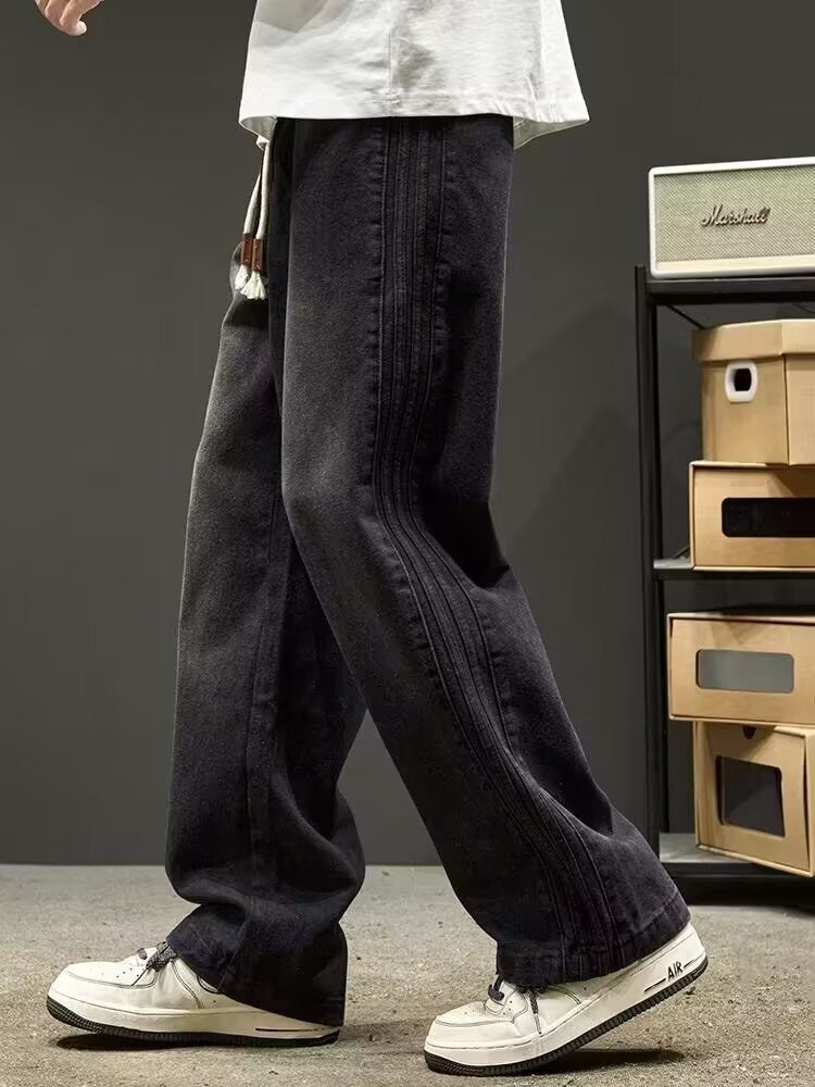 Herren Weit geschnittene Jeans mit seitlichen Nähten Drune