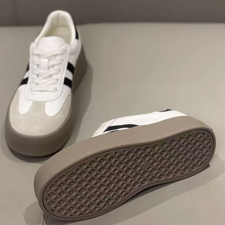 Damen Plateausneakers mit eleganter Oberflächenstruktur und rutschfester Sohle Drune