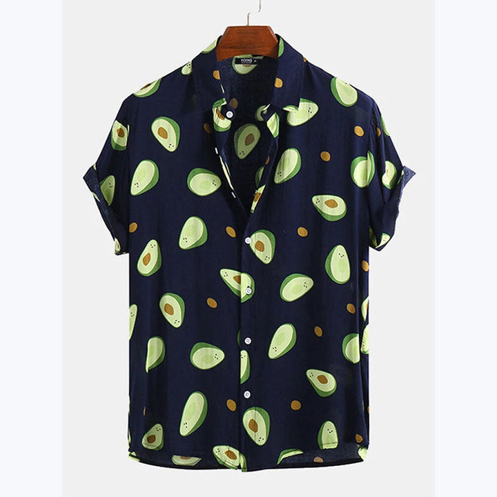 Herren Kurzarmhemd mit frischem Avocado-Muster Drune
