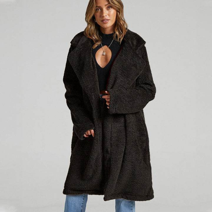 Damen Lange Fleecejacke Drune
