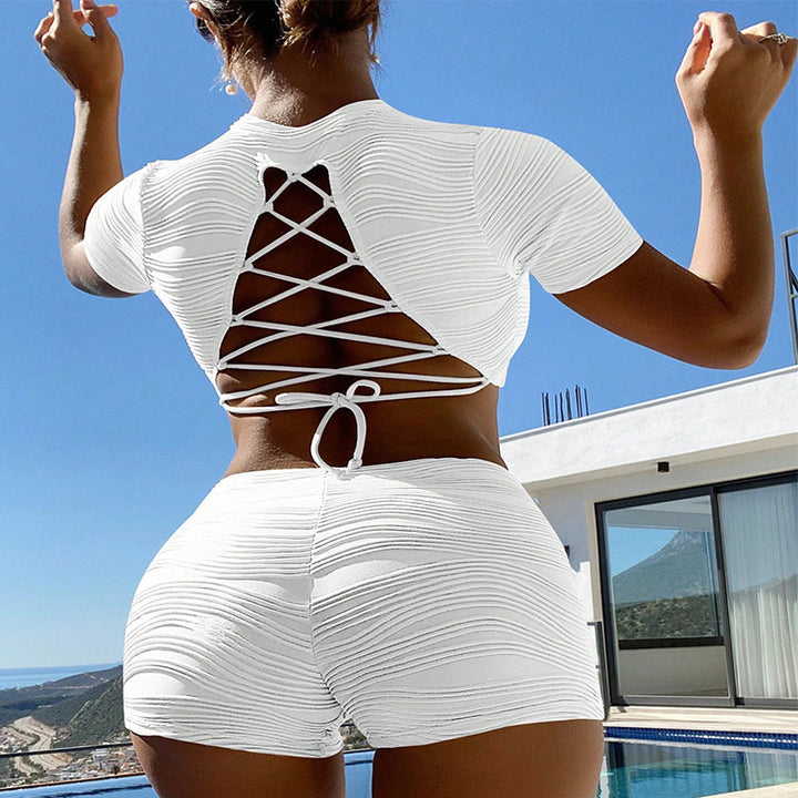 Damen Crop-Top und Shorts Set Drune